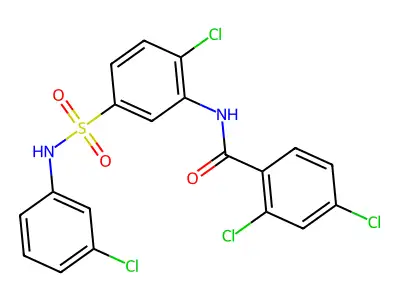2,4-dichloro-N-[2-chloro-5-[(3-chlorophenyl)sulfamoyl]phenyl]benzamide structure