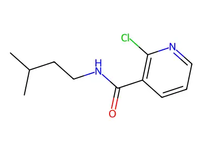 2-Chloro-N-(3-methylbutyl)-3-pyridinecarboxamide structure