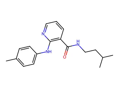 Nicotinamide, N-isopentyl-2-(p-methylanilino)- structure
