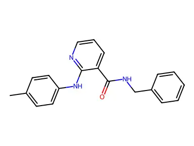 Nicotinamide, N-benzyl-2-(p-methylanilino)- structure