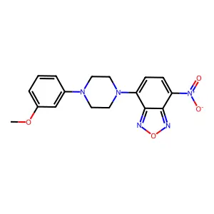 Benzofurazan, 4-(4-(3-methoxyphenyl)-1-piperazinyl)-7-nitro- structure