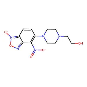 Benzofurazan, 5-(4-(2-hydroxyethyl)-1-piperazinyl)-4-nitro-, 1-oxide structure