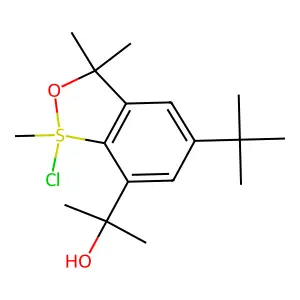 3H-2,1-Benzoxathiole-7-methanol, 1-chloro-5-(1,1-dimethylethyl)-1,1-dihydro-alpha,alpha,1,3,3-pentamethyl- structure