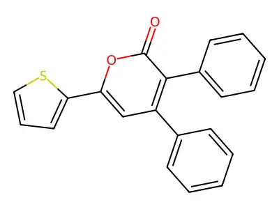 2H-Pyran-2-one, 3,4-diphenyl-6-(2-thienyl)- structure