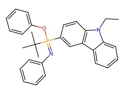 Tert-butyl-(9-ethylcarbazol-3-yl)-phenoxy-phenylimino-lambda5-phosphane structure
