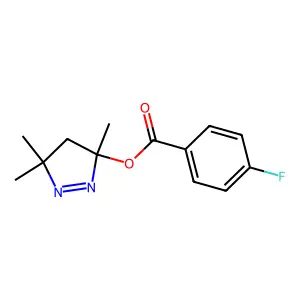 (3,5,5-trimethyl-4H-pyrazol-3-yl) 4-fluorobenzoate structure