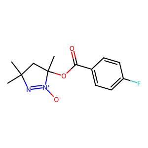 (3,5,5-trimethyl-2-oxido-4H-pyrazol-2-ium-3-yl) 4-fluorobenzoate structure