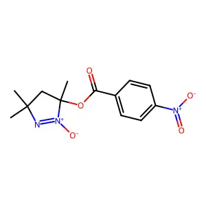 (3,5,5-trimethyl-2-oxido-4H-pyrazol-2-ium-3-yl) 4-nitrobenzoate structure