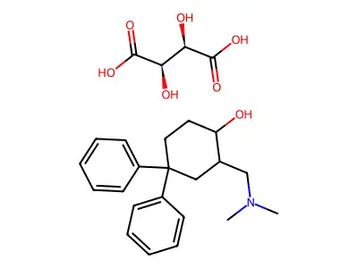 Cyclohexanol, 2-((dimethylamino)methyl)-4,4-diphenyl-, tartrate (1:1) structure