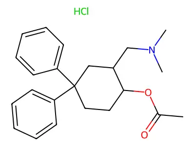 N,N-Dimethyl-2-aminomethyl-4,4-diphenylcyclohexylacetate hydrochloride structure