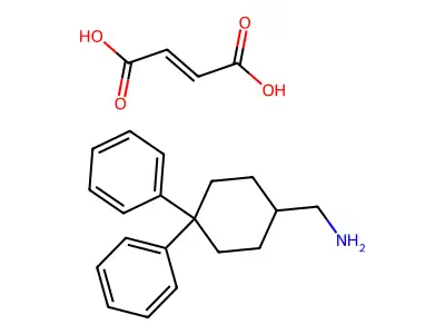 But-2-enedioic acid;(4,4-diphenylcyclohexyl)methanamine structure