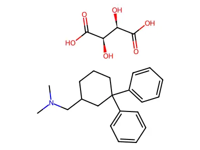 Cyclohexanemethylamine, N,N-dimethyl-3,3-diphenyl-, tartrate (1:1) structure