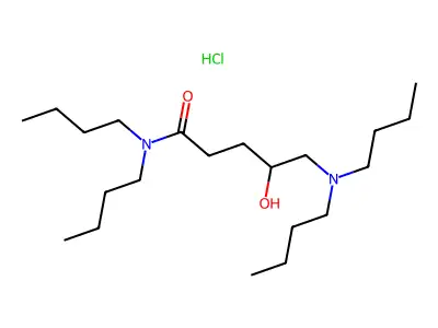Pentanamide, N,N-dibutyl-5-(dibutylamino)-4-hydroxy-, monohydrochloride structure