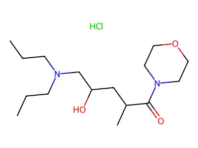 4-(5-(Dipropylamino)-4-hydroxy-2-methyl-1-oxopentyl)morpholine monohydrochloride structure
