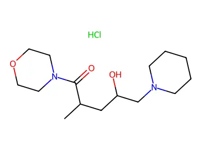 4-(4-Hydroxy-2-methyl-1-oxo-5-(1-piperidinyl)pentyl)morpholine monohydrochloride structure