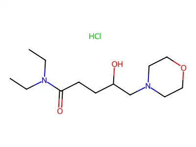 N,N-Diethyl-4-hydroxy-5-(morpholin-4-yl)pentanamide--hydrogen chloride (1/1) structure