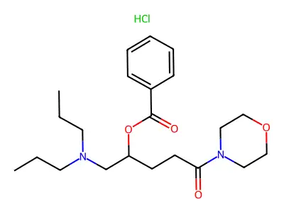 Morpholine, 4-(4-(benzoyloxy)-5-(dipropylamino)-1-oxopentyl)-, monohydrochloride structure