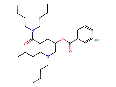 1,5-Bis(dibutylamino)-5-oxopentan-2-yl benzoate--hydrogen chloride (1/1) structure