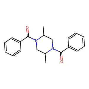 Piperazine, 1,4-dibenzoyl-2,5-dimethyl-, cis- structure