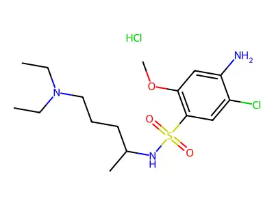 4-Amino-5-chloro-N-(4-(diethylamino)-1-methylbutyl)-2-methoxy-benzenesulfonamide HCl structure