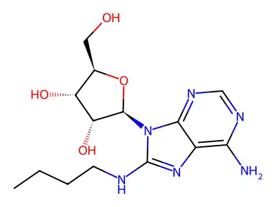 2-[6-Amino-8-(butylamino)purin-9-yl]-5-(hydroxymethyl)oxolane-3,4-diol structure