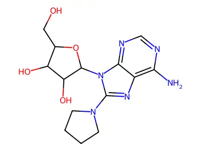 9-Pentofuranosyl-8-(pyrrolidin-1-yl)-9H-purin-6-amine structure