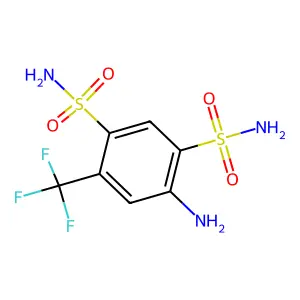 4-Amino-6-(trifluoromethyl)-1,3-benzenedisulfonamide structure