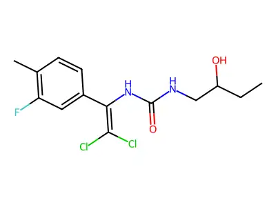 N-[2,2-Dichloro-1-(3-fluoro-4-methylphenyl)ethen-1-yl]-N'-(2-hydroxybutyl)urea structure