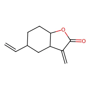 5-Ethenyl-3-methylidenehexahydro-1-benzofuran-2(3H)-one structure