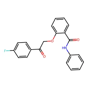 2-[2-(4-fluorophenyl)-2-oxoethoxy]-N-phenylbenzamide structure