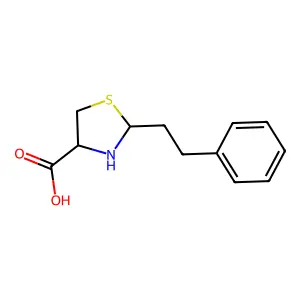 2-(2-Phenylethyl)-1,3-thiazolidine-4-carboxylic acid structure
