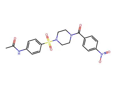 N-[4-[4-(4-nitrobenzoyl)piperazin-1-yl]sulfonylphenyl]acetamide structure