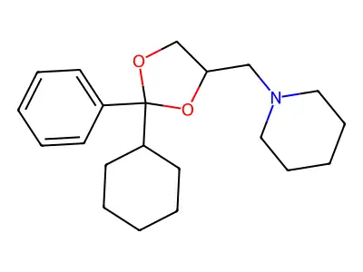 1-[(2-Cyclohexyl-2-phenyl-1,3-dioxolan-4-yl)methyl]piperidine structure