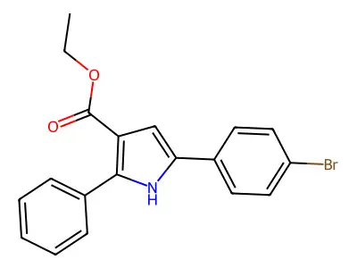 Ethyl 5-(4-bromophenyl)-2-phenyl-1H-pyrrole-3-carboxylate structure