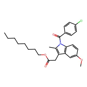Indomethacin octyl ester structure