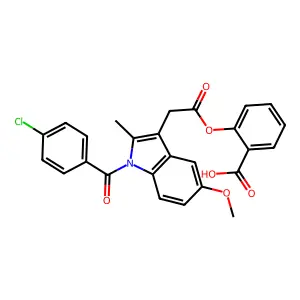 2-Carboxyphenyl-1-(4-chlorobenzoyl)-5-methoxy-2-methylindole-3-acetate structure