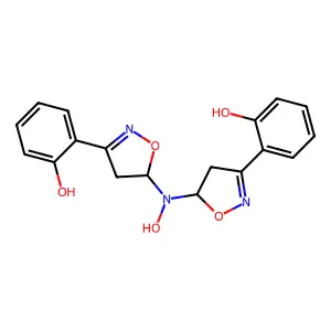 Phenol, 2,2'-[(hydroxyimino)bis(4,5-dihydro-5,3-isoxazolediyl)]bis- structure