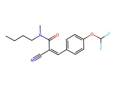 N-butyl-2-cyano-3-[4-(difluoromethoxy)phenyl]-N-methylprop-2-enamide structure