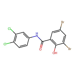 3,5-dibromo-N-(3,4-dichlorophenyl)-2-hydroxybenzamide structure