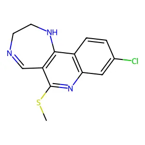 9-Chloro-2,3-dihydro-1H-(1,4)diazepino(6,5-c)quinolin-6-yl methyl sulfide structure