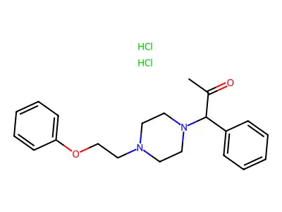 2-Propanone, 1-(4-(2-phenoxyethyl)-1-piperazinyl)-1-phenyl-, dihydrochloride structure