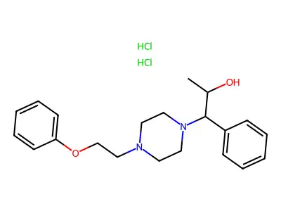 1-(N-(2-Phenoxy-1-ethyl)piperazino)-1-phenyl-2-propanol dihydrochloride structure