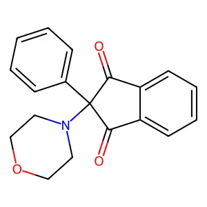 2-Morpholino-2-phenyl-1,3-indandione structure