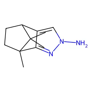2-amino-7,8,8-trimethyl-4,5,6,7-tetrahydro-4,7-methano-2H-indazole structure