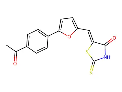 5-((5-(4-Acetylphenyl)furan-2-yl)methylene)-2-thioxothiazolidin-4-one structure