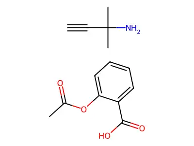 3-Butyn-2-amine, 2-methyl-, 2-(acetyloxy)benzoate structure