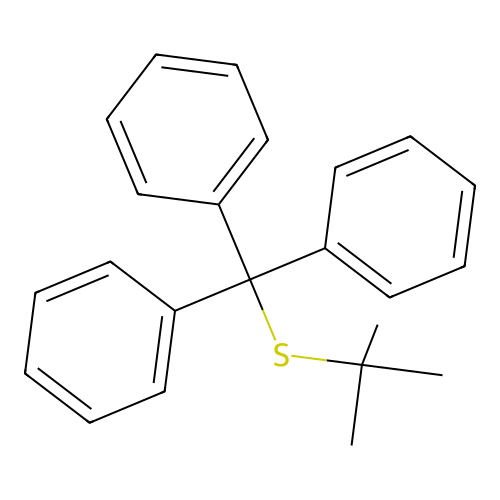 Benzene, 1,1',1''-(((1,1-dimethylethyl)thio)methylidyne)tris- structure