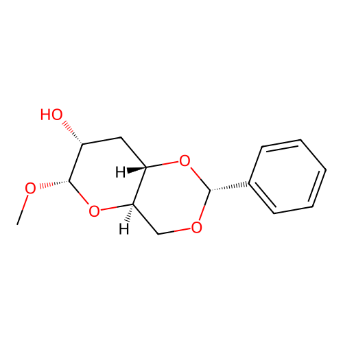 Methyl 4,6-O-benzylidene-3-deoxy-a-D-glucopyranoside structure