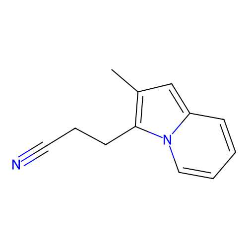 3-(2-Methyl-3-indolizinyl)propanenitrile structure