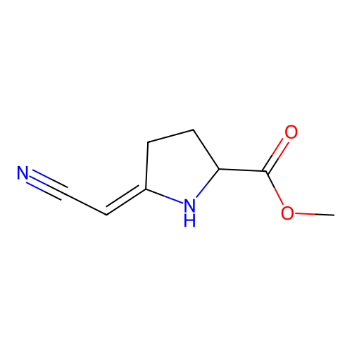 methyl (5E)-5-(cyanomethylidene)pyrrolidine-2-carboxylate structure